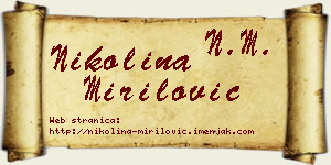 Nikolina Mirilović vizit kartica